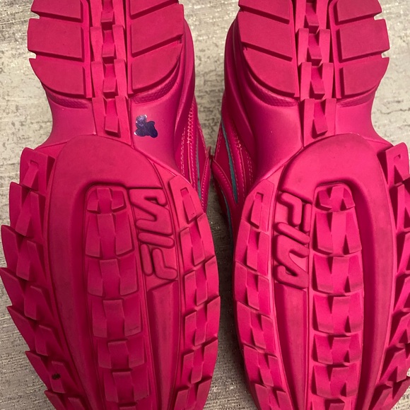 Fila Women's Hot Pink and Teal Sneakers - Picture 3 of 4